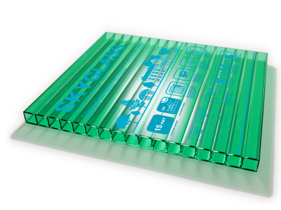 Сотовый поликарбонат( 04 ) SKYGLASS/СКАЙГЛАСС  Зеленый