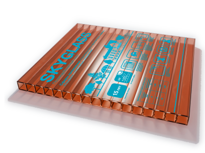 Сотовый поликарбонат( 04 ) SKYGLASS/СКАЙГЛАСС  Коричневый