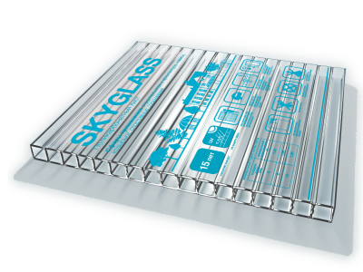 Сотовый поликарбонат( 04 ) SKYGLASS/СКАЙГЛАСС  Бесцветный