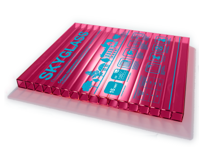 Сотовый поликарбонат( 06 ) SKYGLASS/СКАЙГЛАСС  Красный