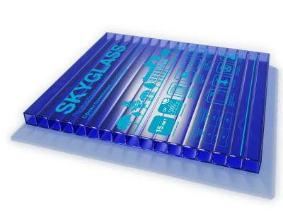 Сотовый поликарбонат( 04 ) SKYGLASS/СКАЙГЛАСС  Синий